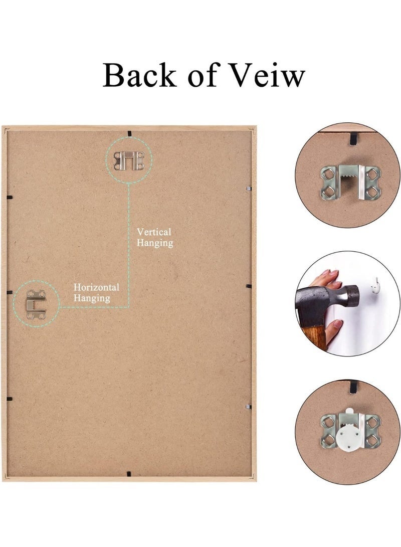 Arabest Set of 2 Certificate Picture Frame, Wood Picture Frame with Mount, A3 Poster Frame with Plexi Glass for Wall Mounting Display, 29.7x42 cm (Beige) - Image 4